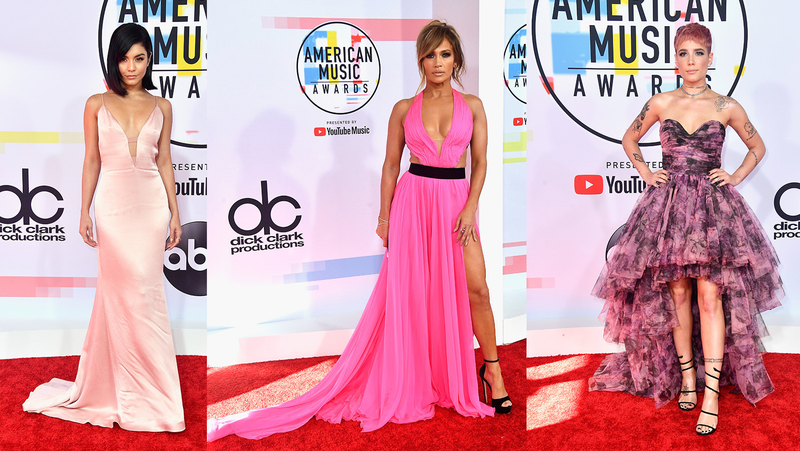 Illustration for article titled Statement Suits, Plush Pinks, and a Lotta Gowns on the American Music Awards Red Carpet